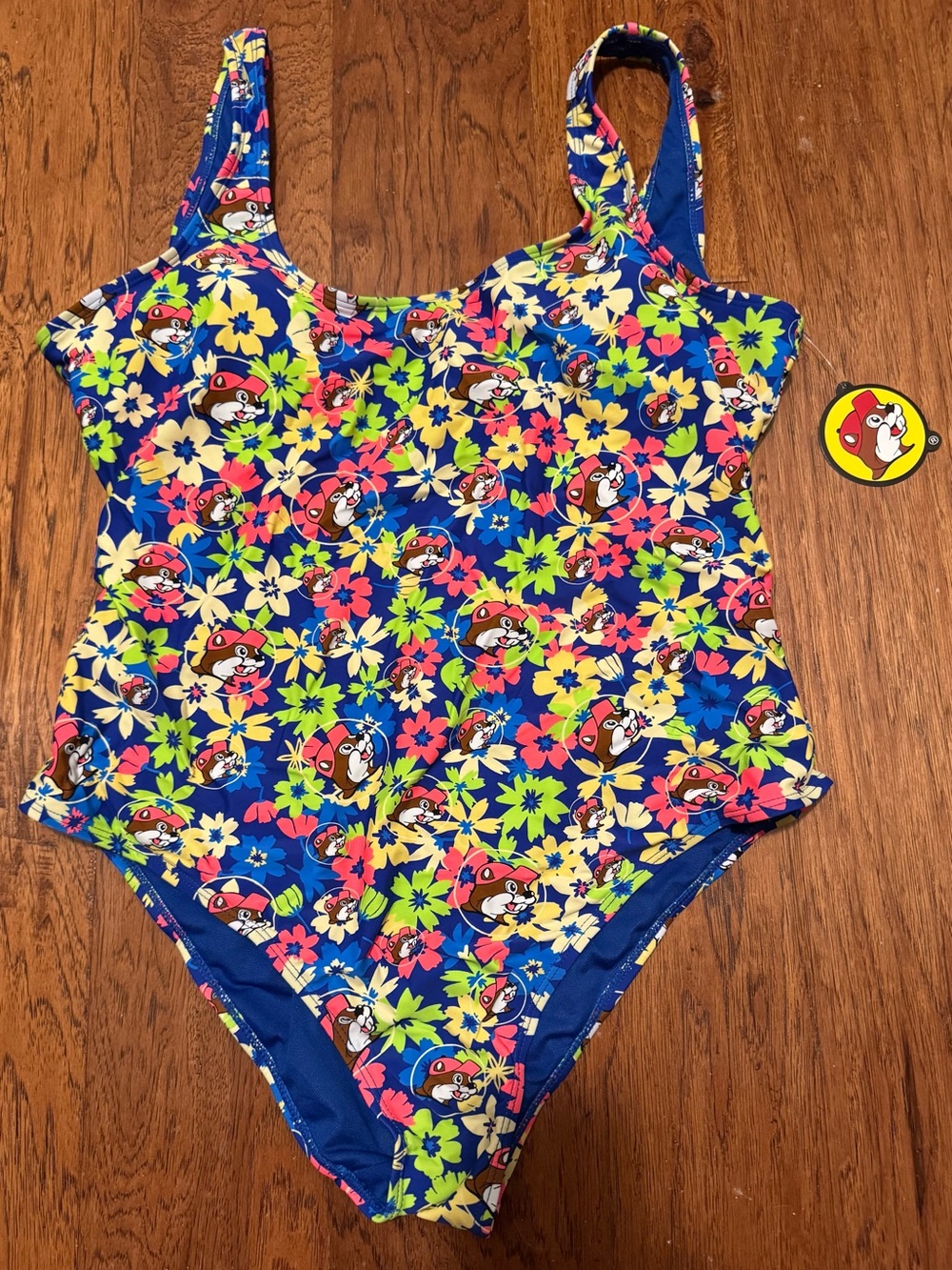 Buc-ee’s floral one piece bathing suit swim suit NWT women’s size large